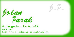 jolan parak business card